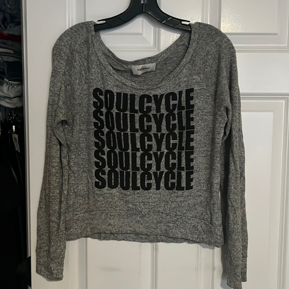 S SoulCycle Heather Gray Graphic Sweatshirt